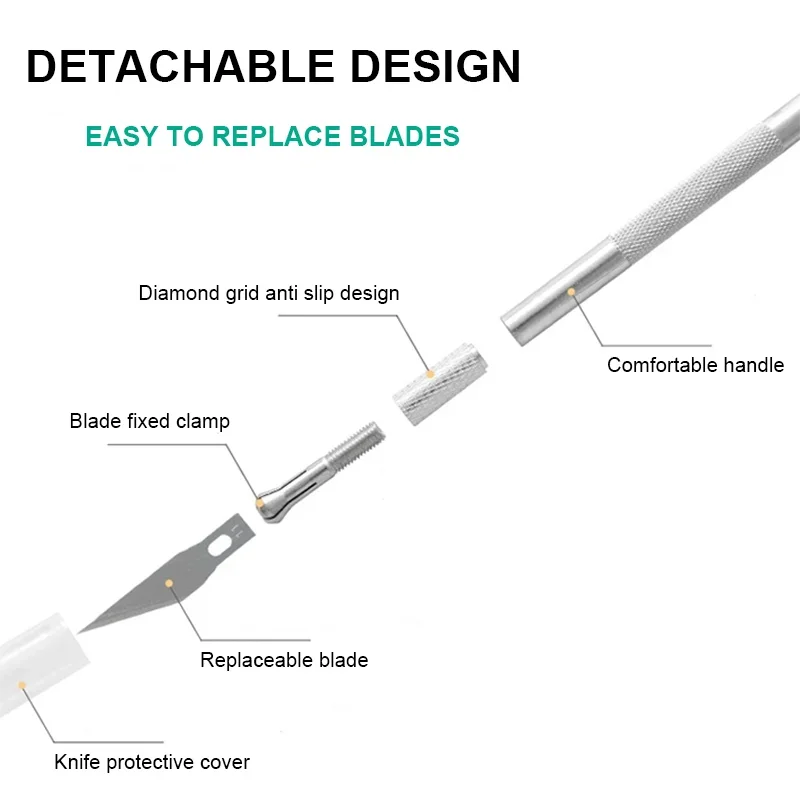 Graveren Ambachtelijke Mes Antislip Metalen Scalpel Vleesmes Ambachtelijke Hobby Goud/Zilver Kleur Utility Mes Briefpapier Kunstbenodigdheden