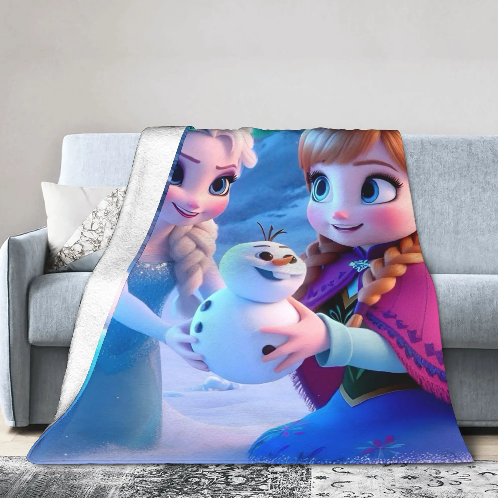 

Одеяло Kawaii Queen Frozen Princess Эльза, флисовое летнее многофункциональное легкое тонкое одеяло для кровати, дивана, покрывала