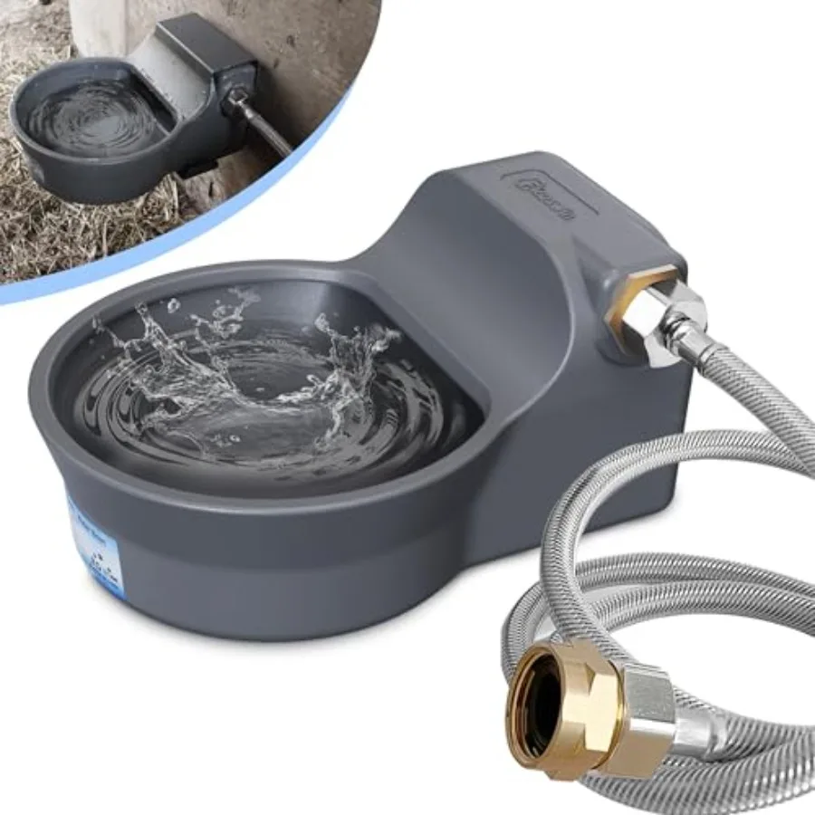 

Automatic Dog Water Dispenser with Anti-tip Bracket, Outdoor Dog Water Bowl Dispenser, Auto Refill Water Feeder for Pets and Li