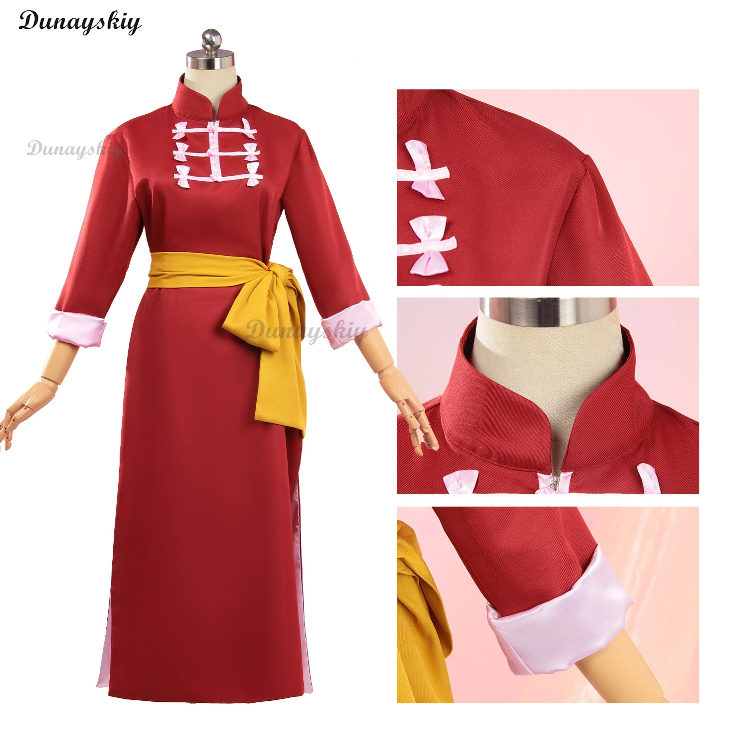 Anime Gintama Intama Silver Soul Kagura Cosplay Costume Wig Chinese Style Training Clothes Red Dress Headwear Party Customized