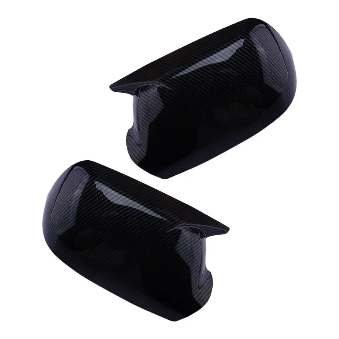 1 Pair Carbon Fiber Grain OX Horn Side Rear-view Mirror View Horn Covers Caps Trims ABS Fit for Mazda 3 6 2003 2004-2008