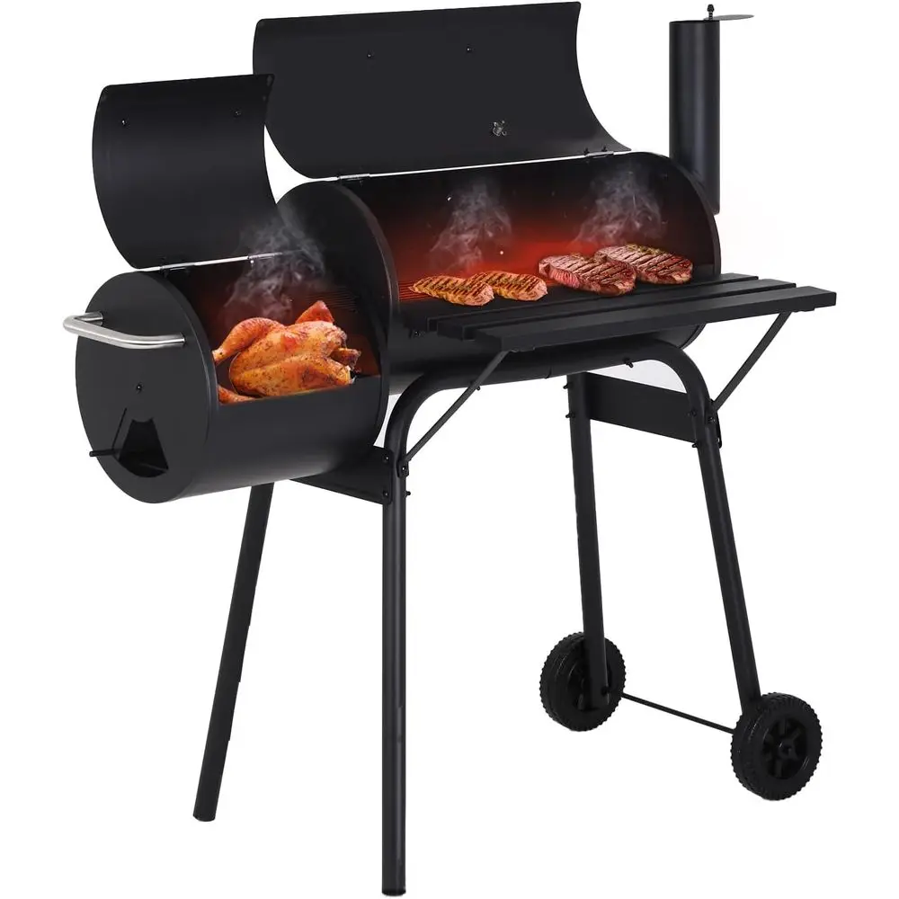 

43-дюймовый гриль с двойной сеткой для барбекю на открытом воздухе и кемпинга