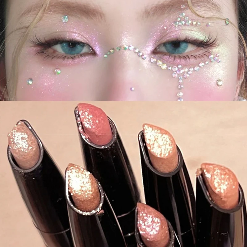 6 Colors Lasting Glitter Shimmer Eye Shadow Pen Highlight Waterproof Eyeshadow Sticks Long Lasting Eyes Cosmetics Makeup Tools