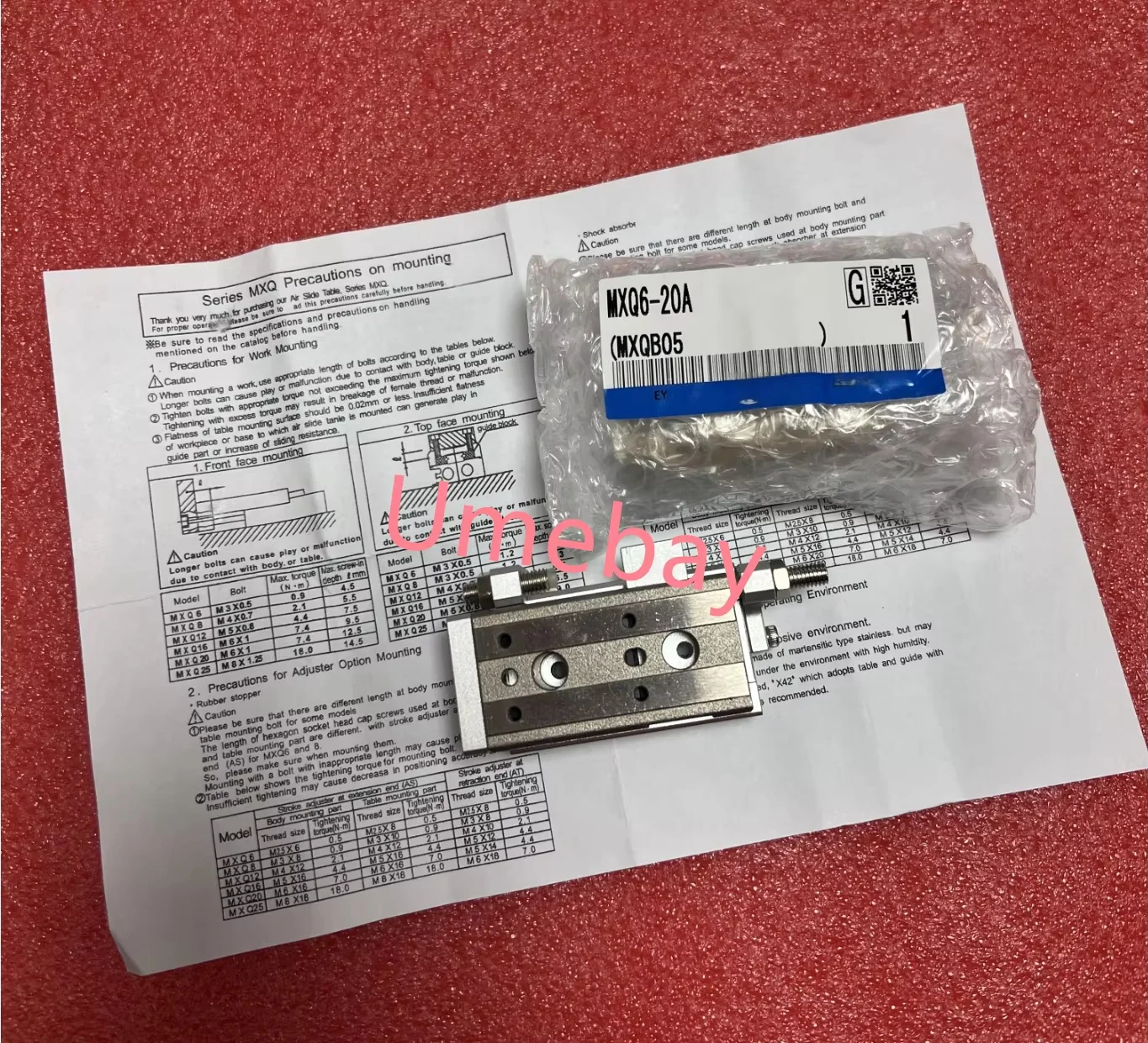 

1 piece, Sliding table cylinder， MXQ6-10A MXQ6-20A MXQ6-30A MXQ6-40A MXQ6-50A