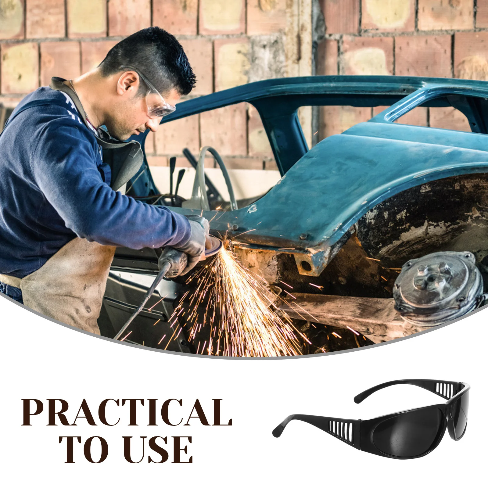 

6 Pcs Goggles Protective Safety Glasses For Welding Glasses Black 209 Safety Eye Shield Anti Fog UV Electrician Construction