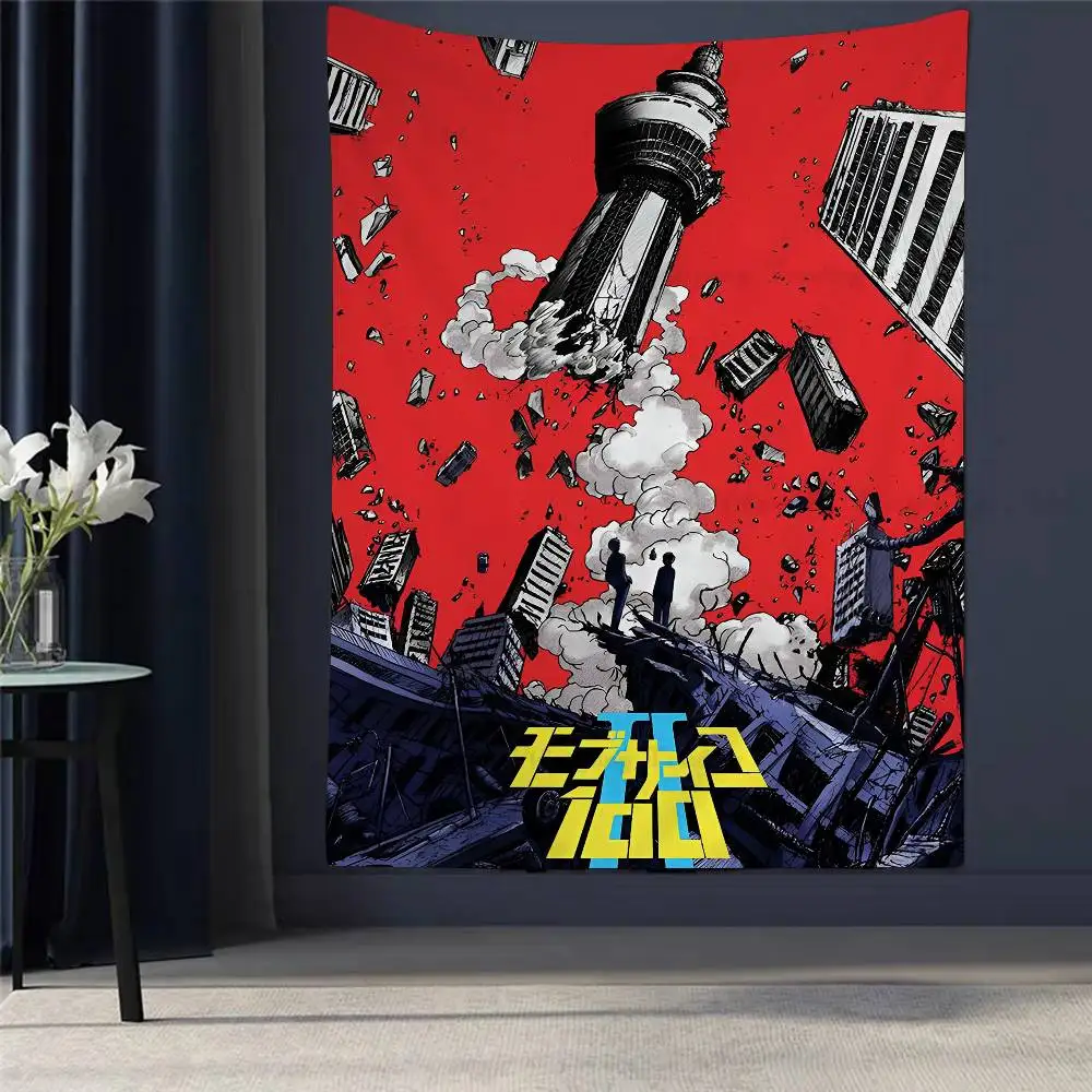 

Japan Anime Mob Psycho 100 DIY Wall Tapestry Hanging Tarot Hippie Wall Rugs Dorm Home Decor