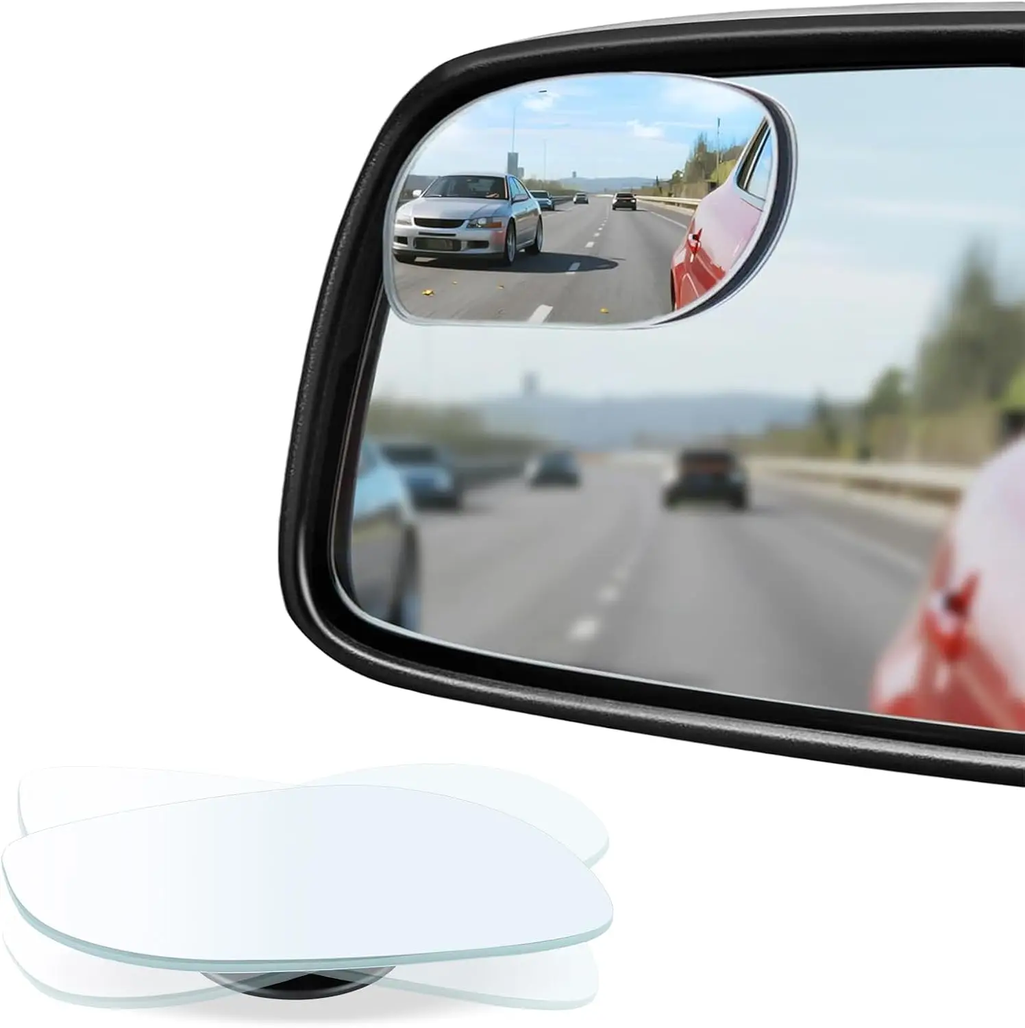 

Frameless Convex Rear View Mirrors, HD Glass Wide Angle Adjustable Stick for Car SUV Trucks Side Mirror Accessories, Pack of 2