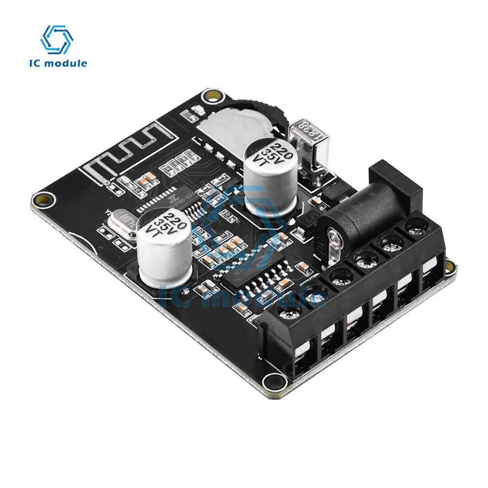 40W DC 5-24V High Power Digital Amplifier Module Stereo Bluetooth Amplifier Board XY-P40W