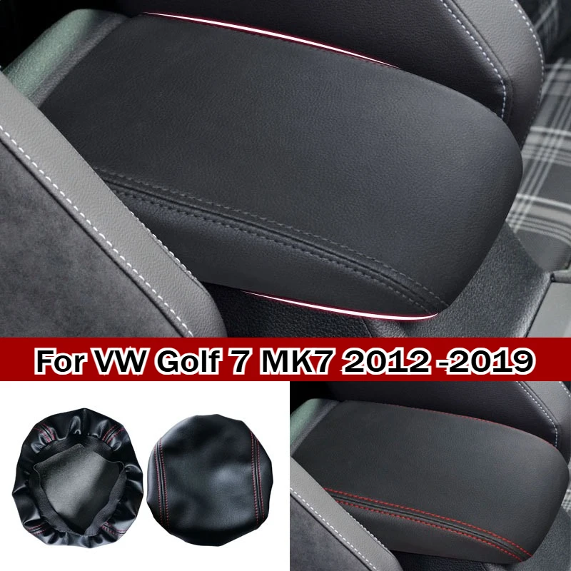 

For VW Volkswagen Golf 7 MK7 2012 -2019 Suede Leather Car Armrest Box Protector Cover Central Control Interior Accessories
