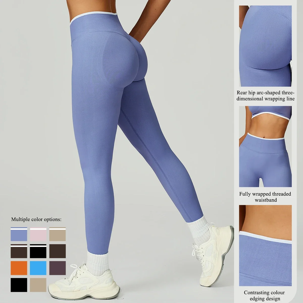 Hearuisavy Woman Sports Leggings Seamless Jogging Pants Gym High Support Fitness Tights High Waisted Push Up Pilates Yoga Pants