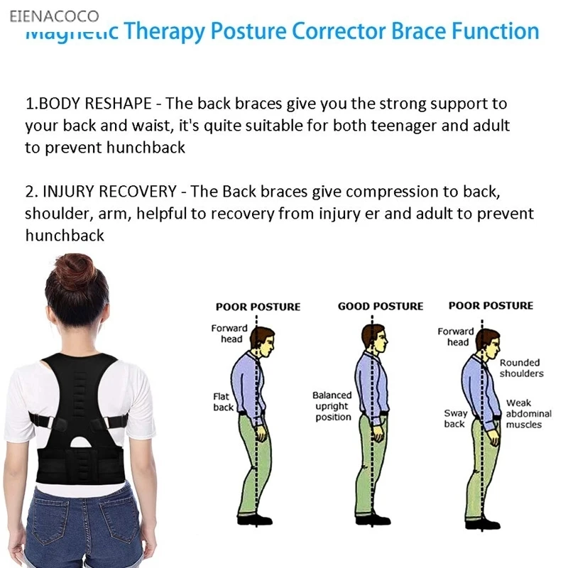 New Back Waist Posture Corrector Adjustable Belt Lumbar Brace Spine Support Adults Vest Trainer Comfortable Relieve Back Pain