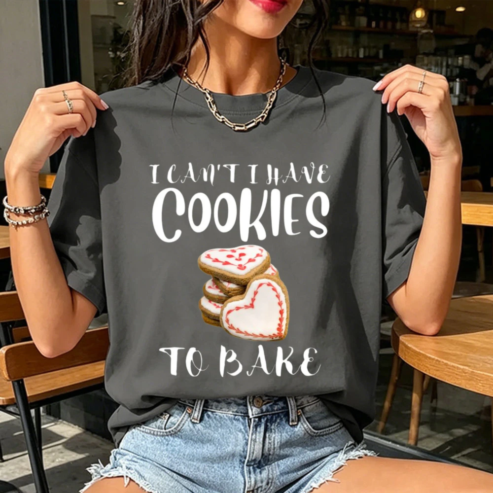 Heart Cookie Baker Cotton Tshirt Unisex Tee Fun Baking Quote Gift Casual Streetwear Pastry Hobbyist Holiday Get‑Together Apparel