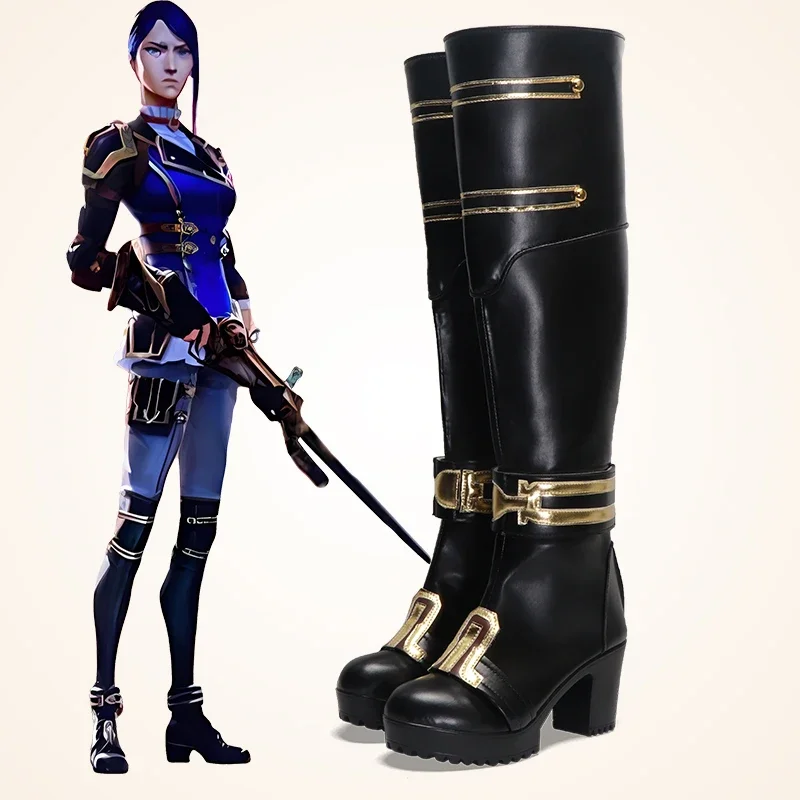 

Long Boots Caitlyn Cosplay Enforcer Outfit Cupcake Cait Sprout For Halloween LOL Anime Arcane2 Caitlyn Kiramman Cosplay Shoes