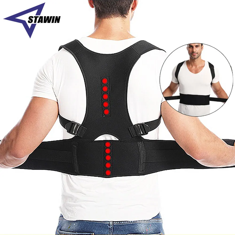 Back Support Belt Posture Corrector Adjustable Brace Protect Lumbar Spine Comfortable Design Pain Relief for Upper & Lower Waist