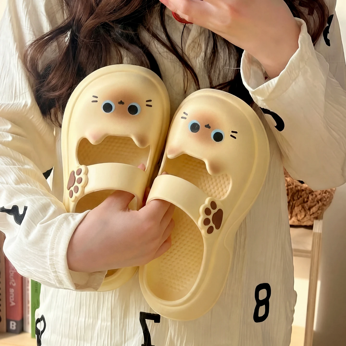 ZUOFU Cute Cat Pattern Women's Mary Jane Clogs, Summer EVA Thick Platform Non Slip Soft Casual Shoes for Indoor Outdoor Beach view 6