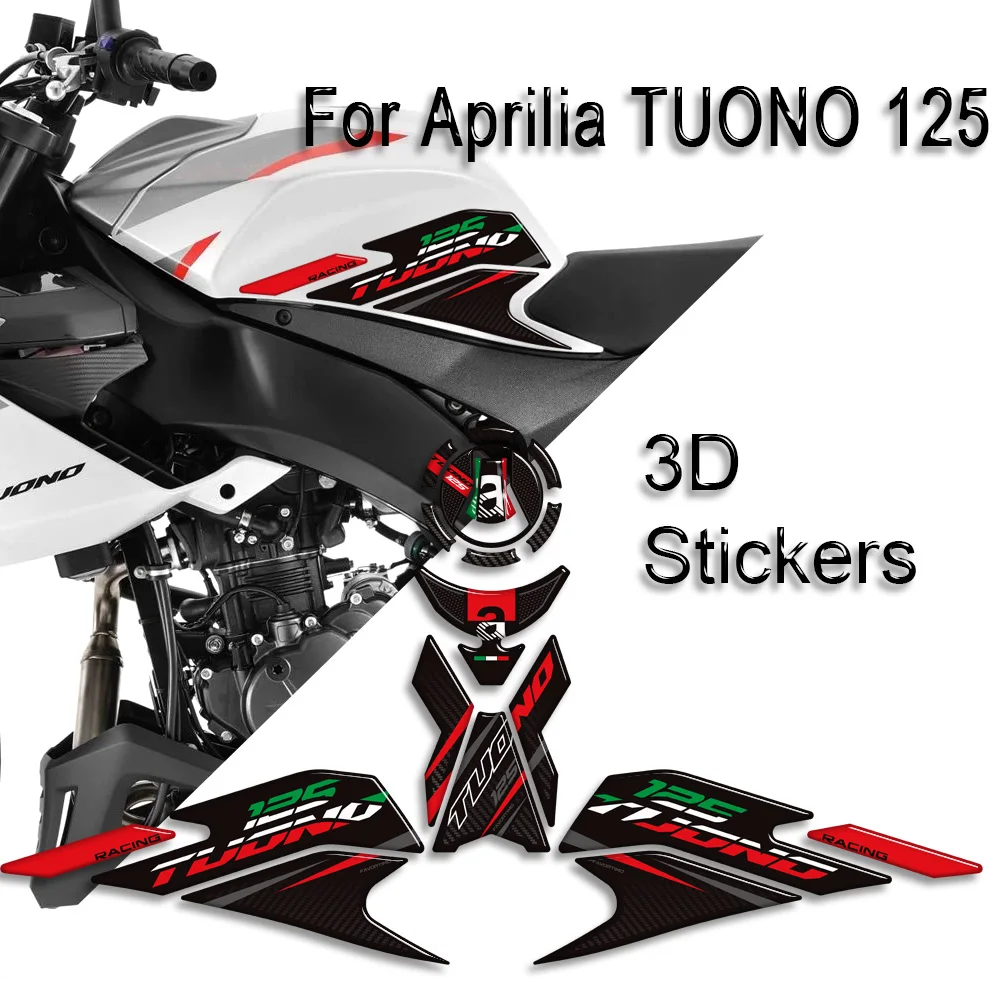 

Motorcycle Tank Pad Stickers For Aprilia TUONO 125 Tank Pad 3D Bike Cap Grips Gas Fuel Kit Knee Decals Protection