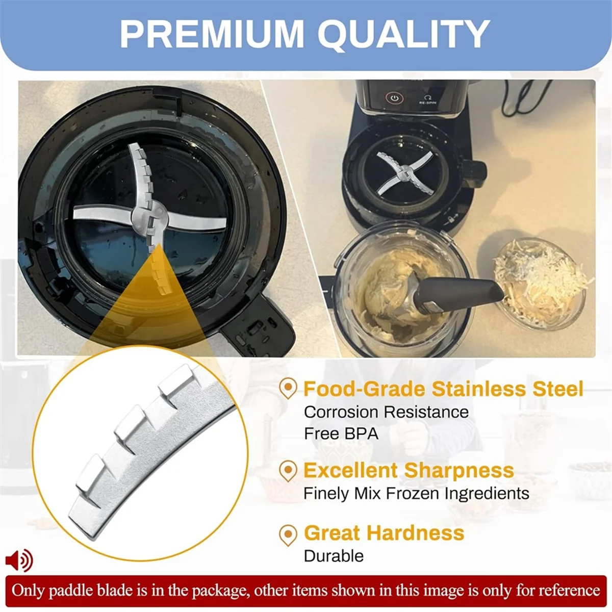 HOT Replacement Paddle Blade for Ninja Creami NC501 CN501CO NC500C NC501C NC501H Ice Cream Makers Ice Cream Mixer Attachment