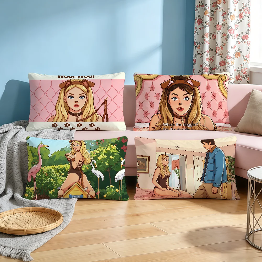 E-EuphoriaS 3 Woof Woof Housse de coussin rectangulaire décorative, longues taies d'oreiller pour canapé, banc, chambre, chaise, salon