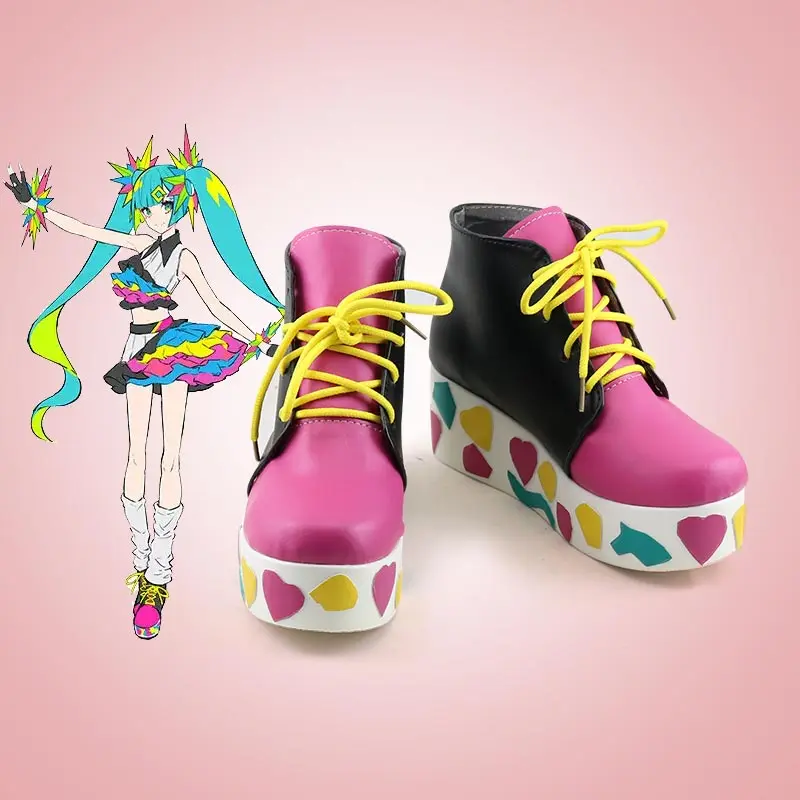 

Обувь для косплея Hatsune Miku для женщин и мужчин, красивая Аниме обувь для представлений