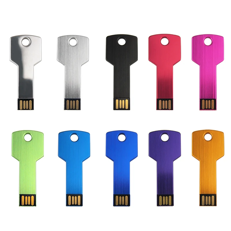 

New Usb 2.0 Key Shape Flash Drive Waterproof Pen Drive 4GB 8GB 16GB 32GB 64GB Real Capacity Pendrive Memory Stick Business Gift