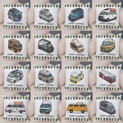 Cartoon house travel car camper series cushion cover pillowcase decoration life home pillowcase suitable for sofa bedroom room