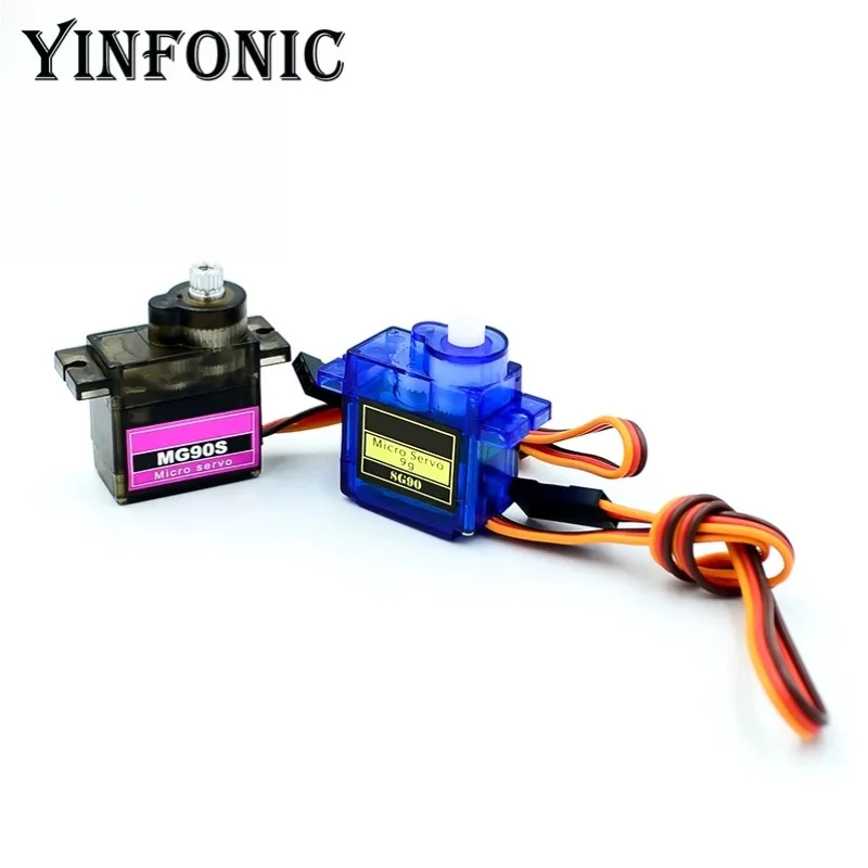 Servo Actuator MG90S SG90 Light Weight Applicable 450 RC Helicopter Toy Car FPV Heads High Torque 180/360-degree Rotation