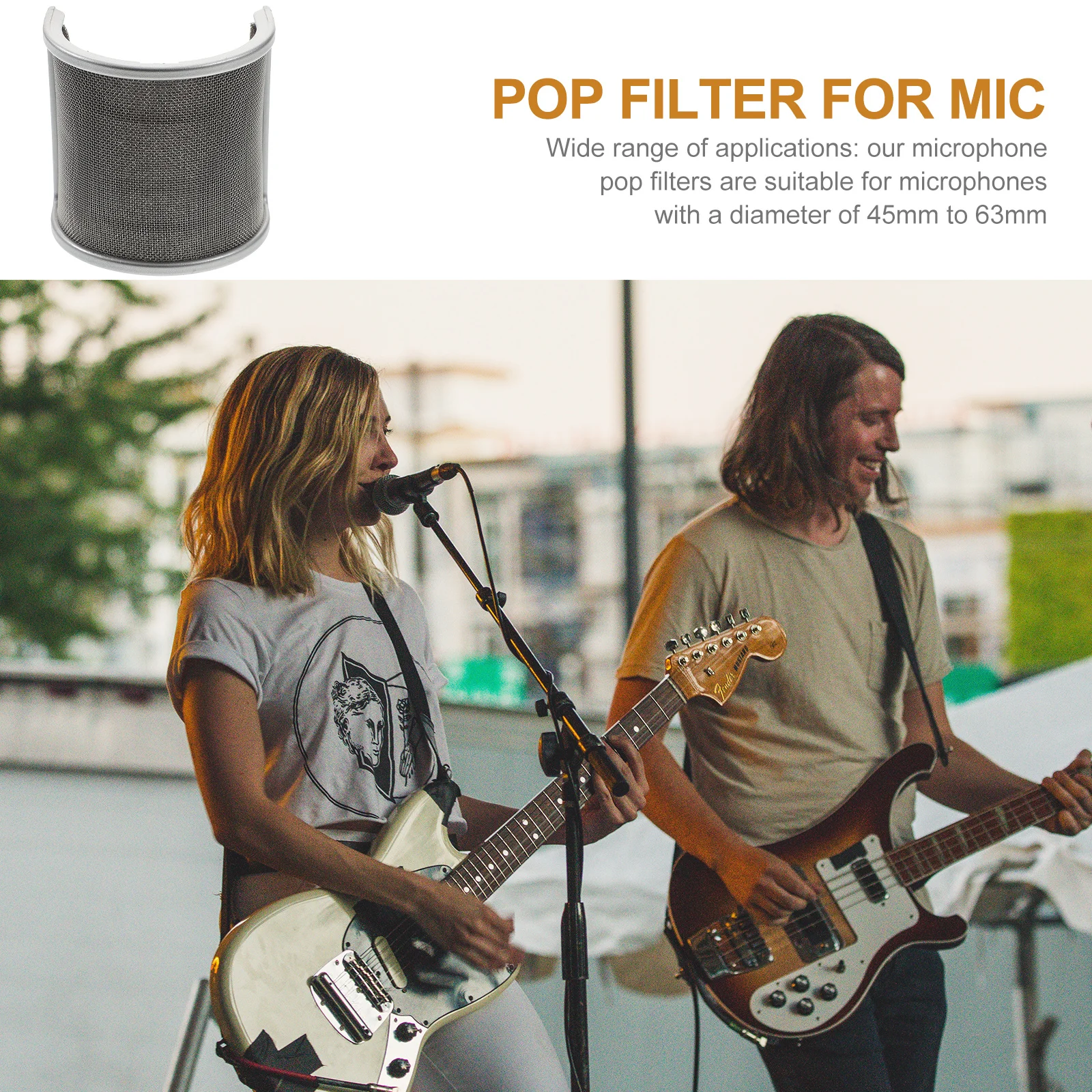 

Professional Microphone Pop Filter Adjustable Mic Shield Pop Screen Wind Cover Noise Reduction Microphone Filter Accessories