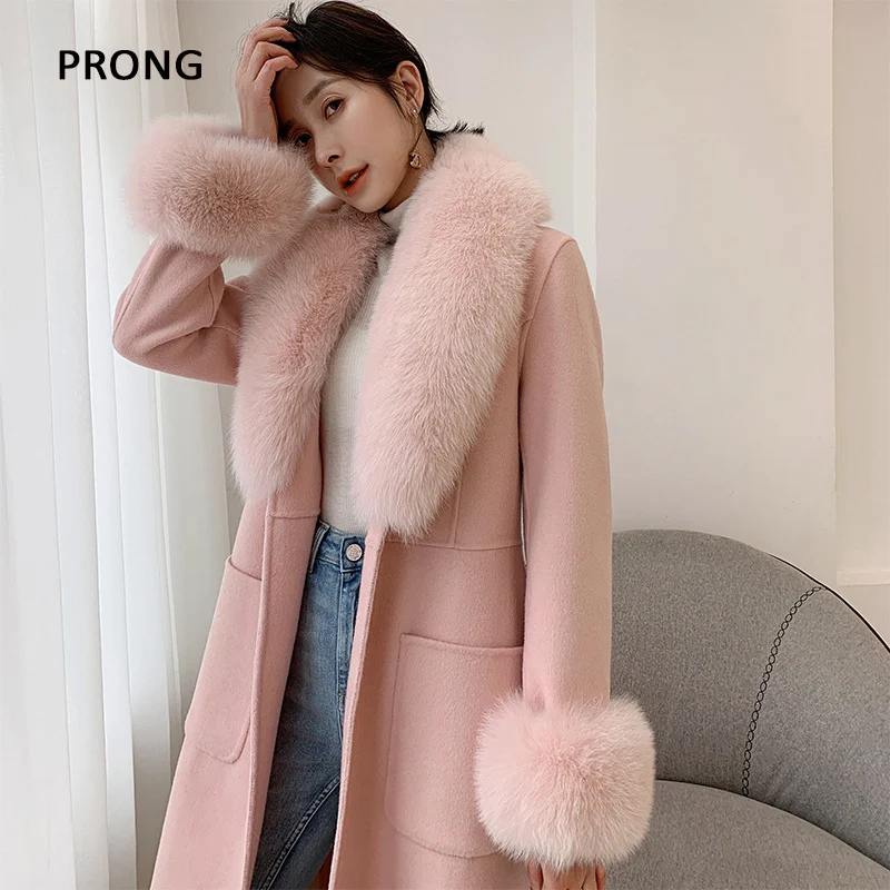 Winter Real Fox Fur Collar Scarf And Cuffs Set For Women Men Coat Jacket Hood Fur Shawl Wraps Luxury Neck Warmer Furry Scarves