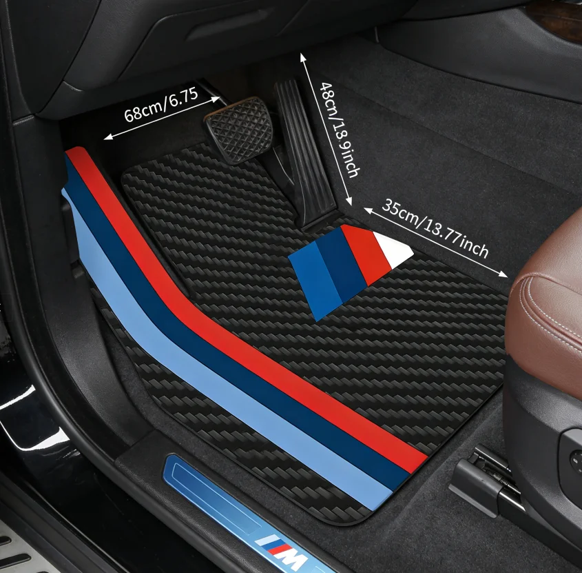 High-quality car floor mats, wear-resistant and durable, versatile black and white design