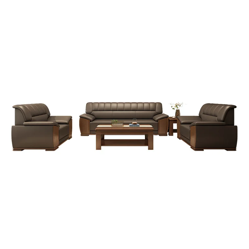 

Office sofa simple modern negotiation meeting room boss rest hotel lobby high-end leather coffee table combination