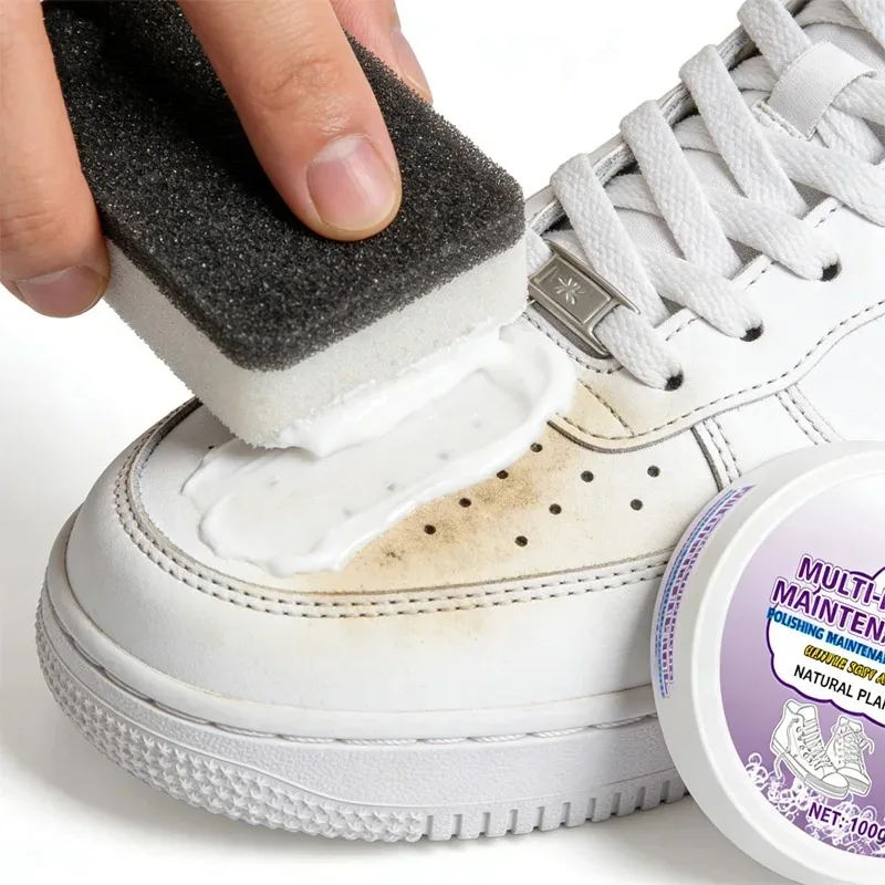 معجون تنظيف الأحذية الرياضية متعدد الوظائف من Fasilawei: يبيض الأحذية، إسفنجة مدمجة لجميع المواد