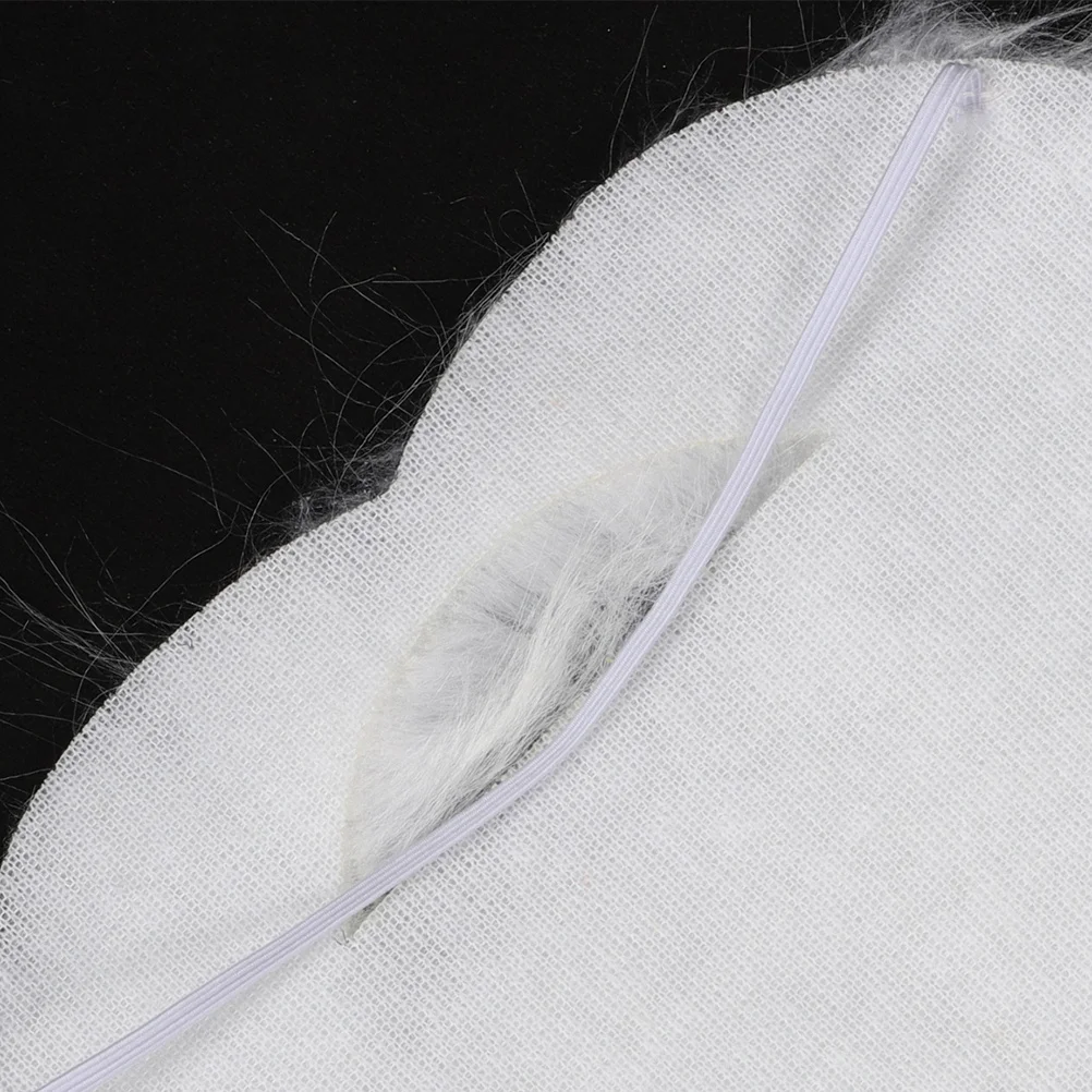 2Pcs White Beard Costume Facial Hair Halloween Party Cosplay Accessories Realistic Faux Beards Complete Set Adult Kids Use