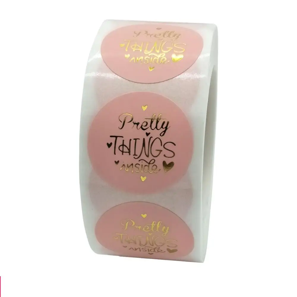 500pcs Pink Label Stickers Foil Thank You Stickers Taste Business Order Home Hand Made Sticker Wedding Envelope Seals