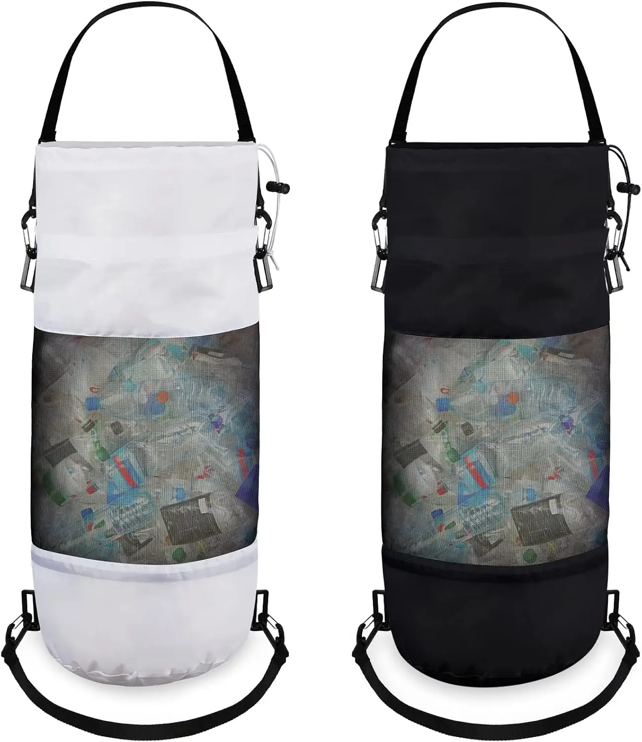 2パックポータブルボートアクセサリーメッシュゴミ袋ゴミ箱ゴミ容器ボートカヤックキャンピングカー釣り小屋収納用