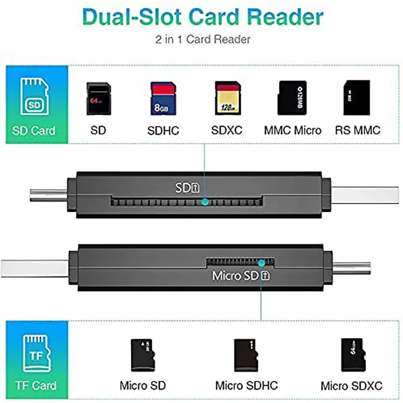 Type C & micro USB & USB 3 In 1 OTG Card Reader  High-speed USB2.0 Universal OTG TF/SD for Android Computer Extension Headers