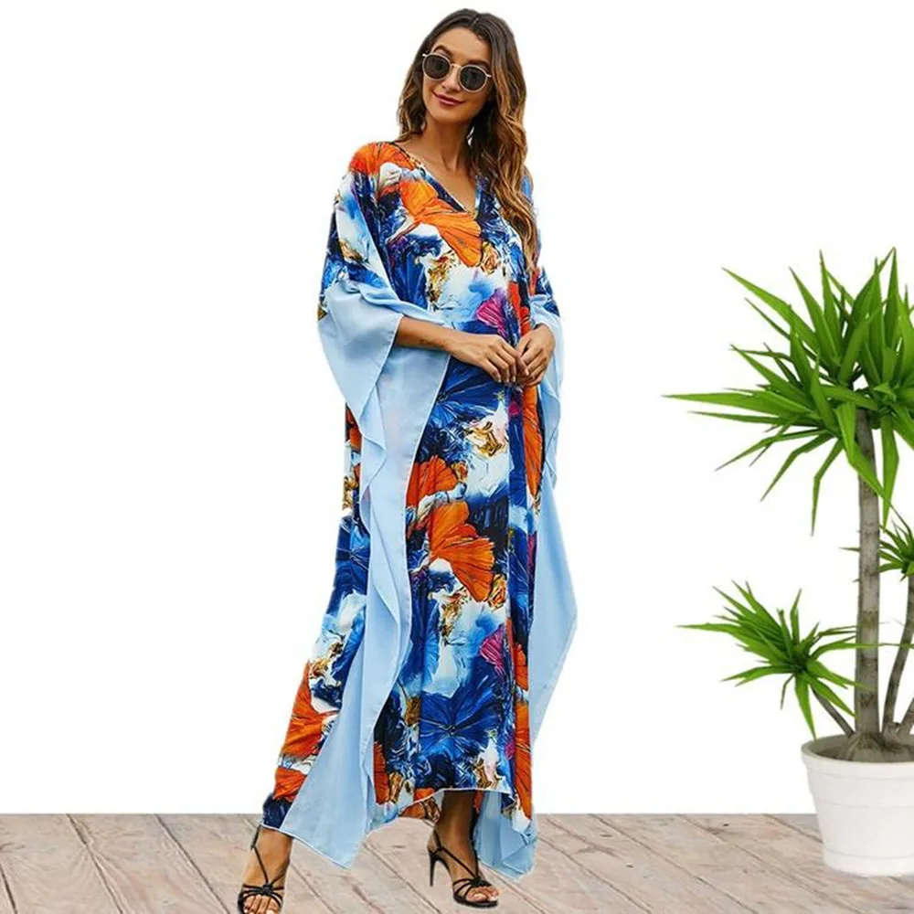 

2022 New Trend Maxi Long Floral Print Muslim Dresses For Women Wholesale China