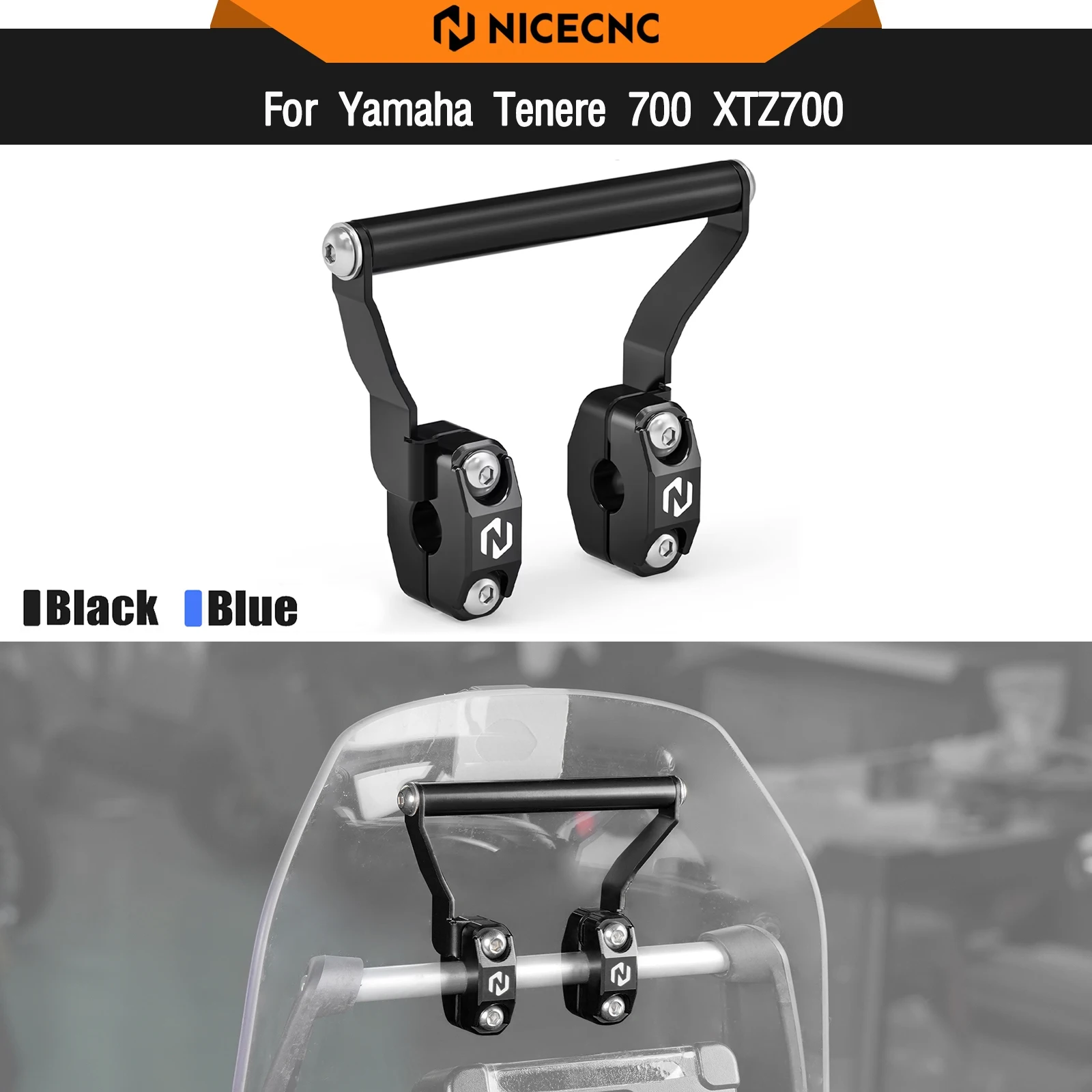 Suporte de Navegação GPS para Yamaha Tenere 700 XTZ700 Rally Edition 2019-2024, Suporte de Barra de 12mm para Aprilia Tuareg, QuadLock Zumo