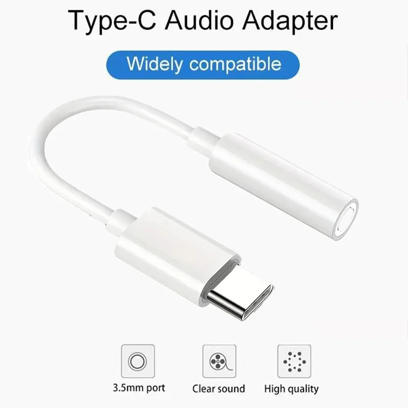 Type C To 3.5 Jack Earphones Adapter Cable Type C 3.5mm Audio Cable Adapter For Smart Phone Android Huawei Xiaomi Oneplus Realme