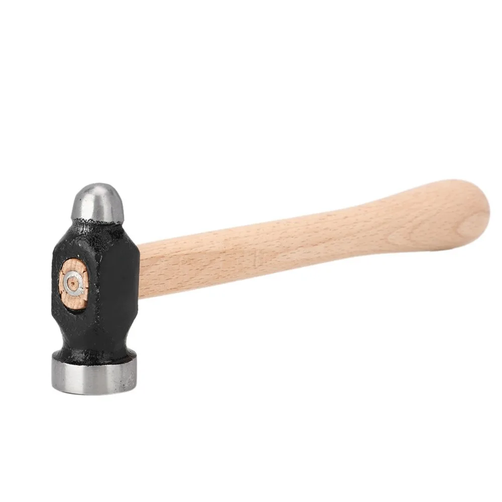 Round Head Ball Peen Hammer Ergonomic Grip Wood Handle Round Hammer Double Head Iron Material Hardware Tool Hardware Processing