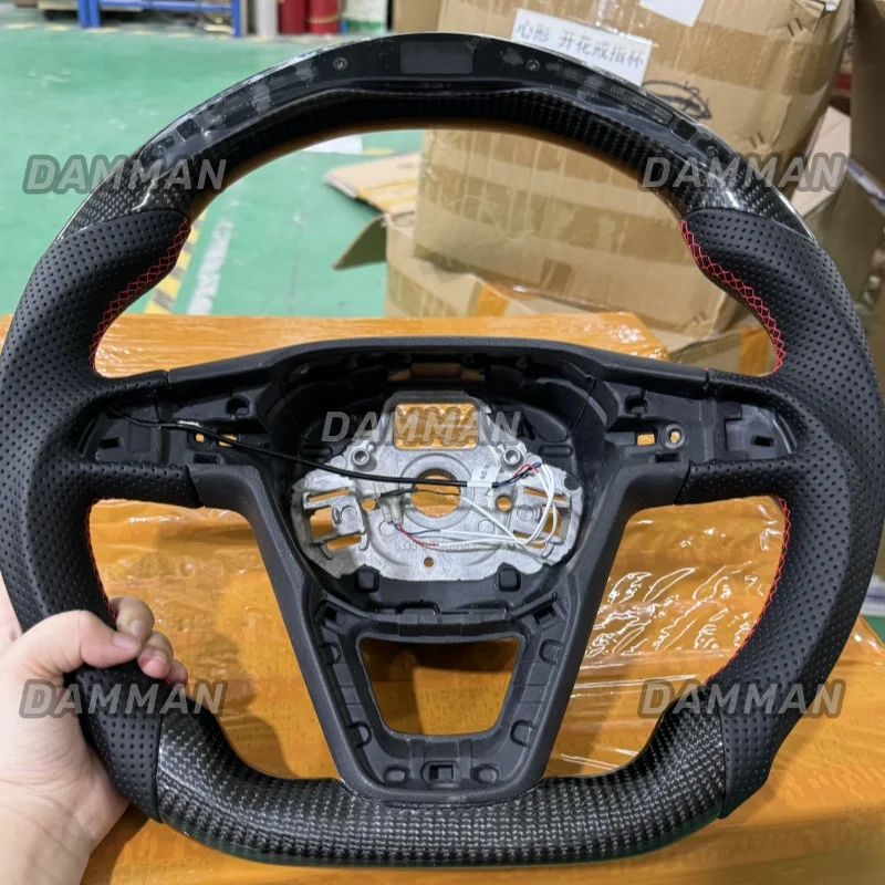 Real Carbon Fiber LED Steering Wheel for Seat Leon FR Cupra 5F Ibiza 6F Arona Ateca Leon ST Alhambra 2014-2019 Car Accessories