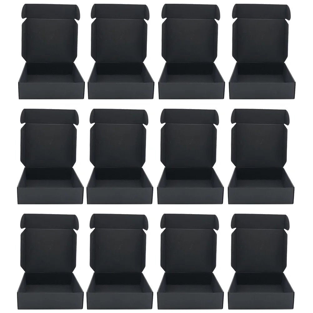 24Pcs Premium Black Packing Boxes Reusable Lightweight Folding Storage Containers for Moving Shipping Organizing Small Items