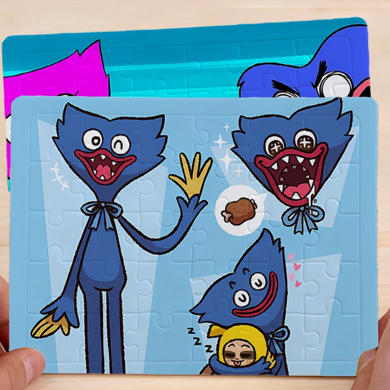 Rompecabezas del juego Poppys Playtime, Huggy Wuggy, animación, 30 piezas, juguetes educativos de aprendizaje, juego de aprendizaje, regalo de cumpleaños