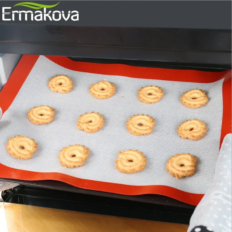 ERMAKOVA Silicone Baking Mat Non Stick Macaron Sheet Mat BPA Free Toaster Oven Liner Sheet Making Cookies Bread Pastry