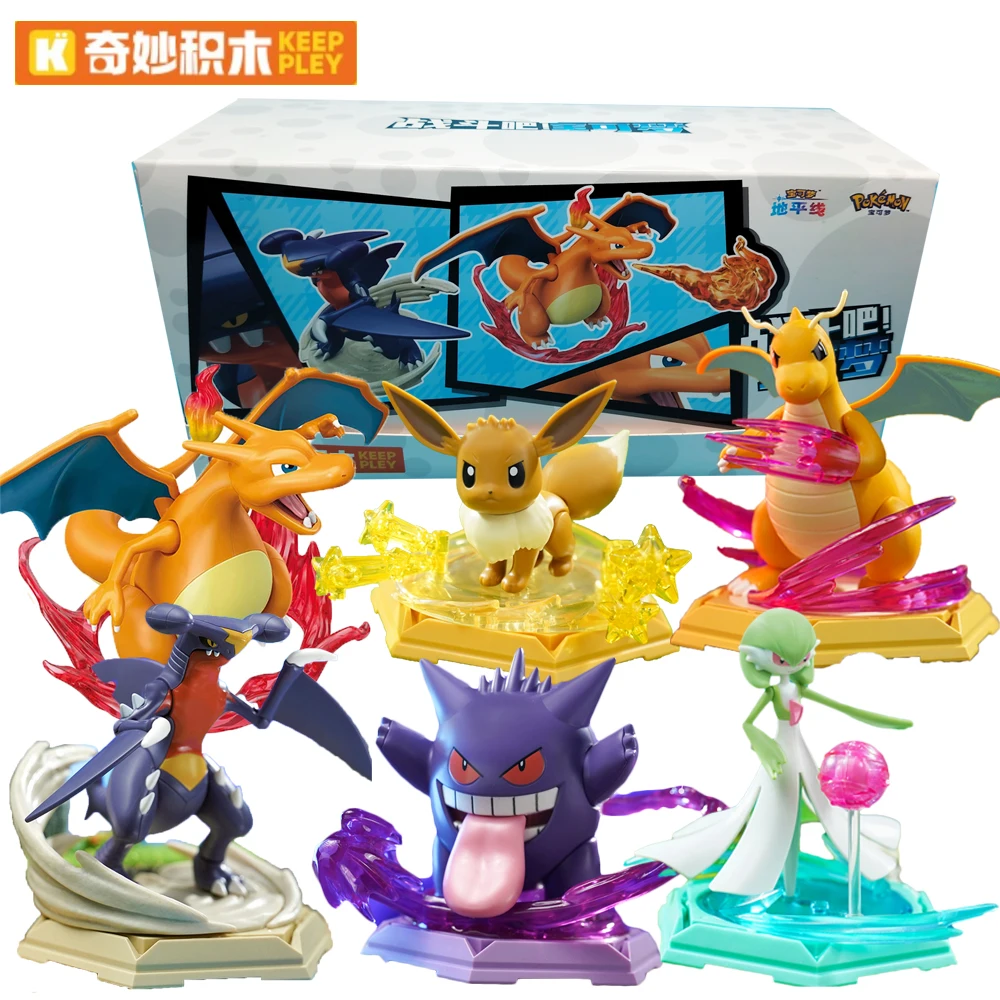 

New KEEPPLEY Pokemon Action Figures Eevee Gardevoir Peripheral Assembly Toys Cute Desk Ornament Model Birthday Surprise Gifts