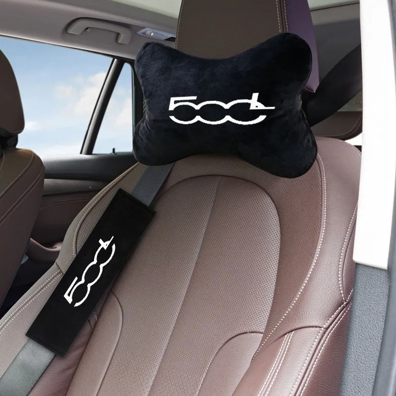 

Car Headrest Neck Pillow Seat Belt Shoulder Pad Fit For Fiat Abarth 500L 500 L Car Accessories