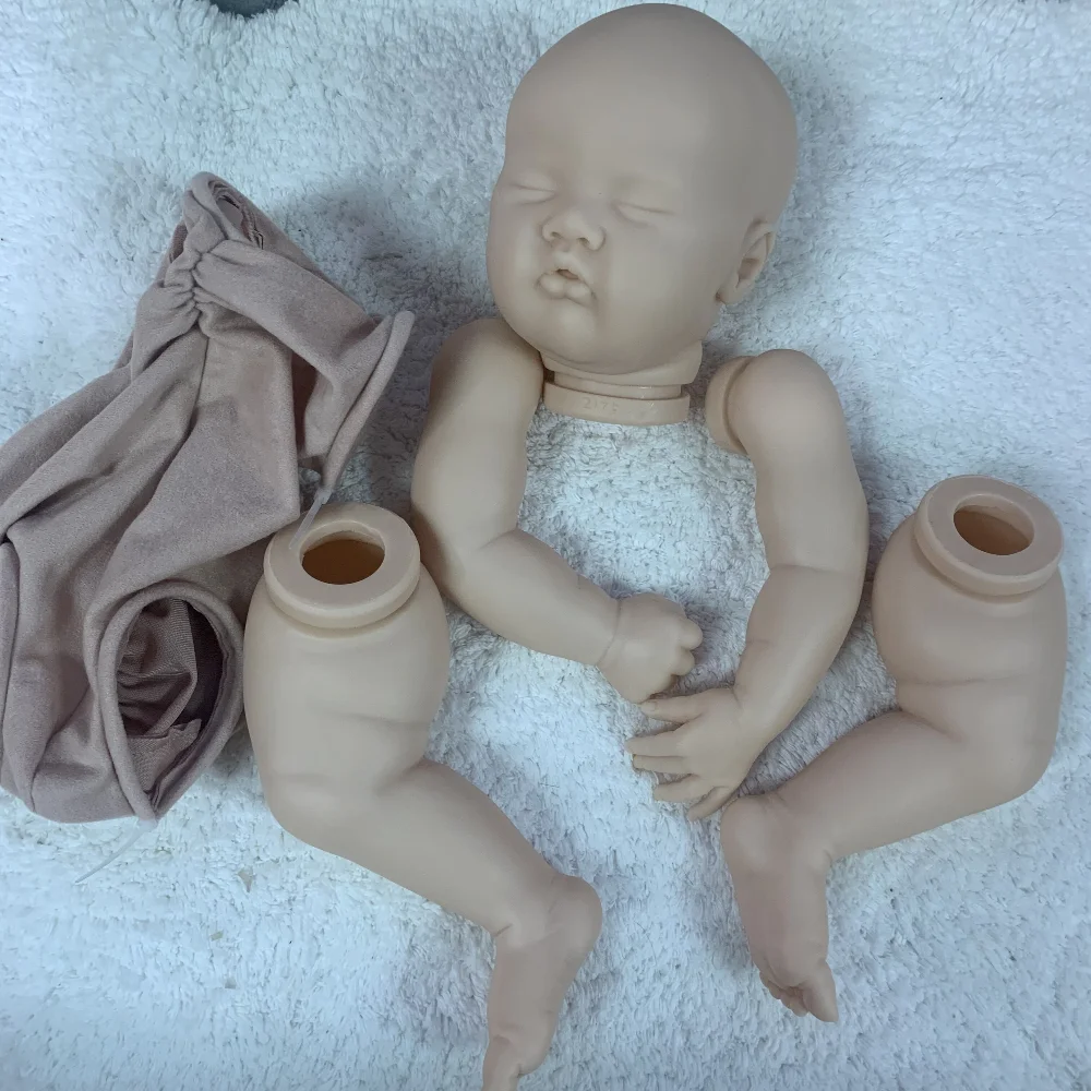 

20inch Reborn Doll Kit Cute Sleeping Baby ASHIA Lifelike Baby Doll Soft VInyl Unfinished Unpainted Doll Parts with Cloth Body