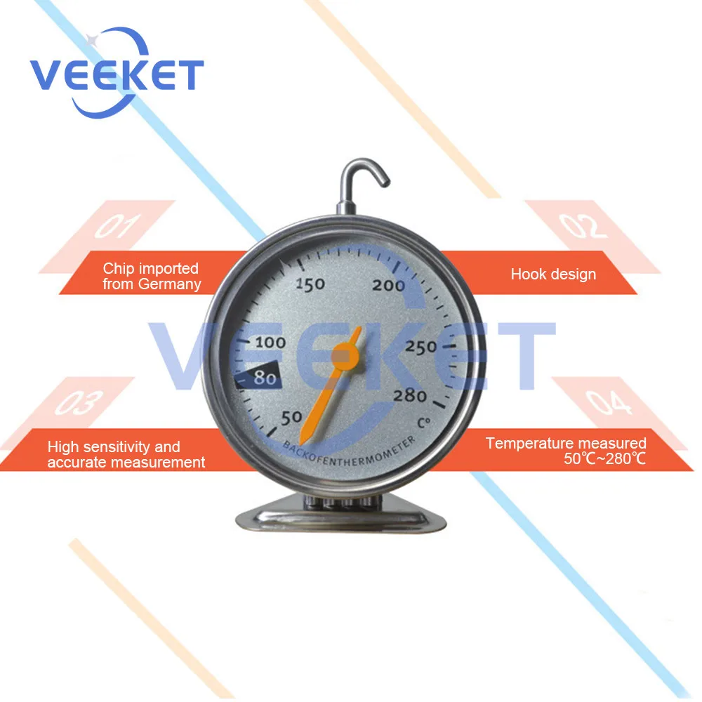 50-280 ° C termometr piekarnika nowy termometr do zawieszenia pionowe ze stali nierdzewnej o silnym czujnik temperatury do pomiaru wewnątrz