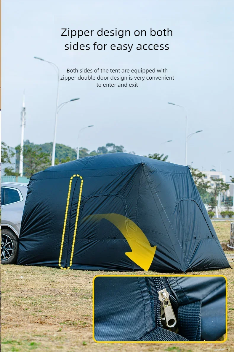 Universelles SUV-Campingzelt mit Geräumigem Vordach Wasserdichtes Autozelt Einfacher Aufbau für Backpacking Reisen Outdoor Auto-Heckzelt – Detail 8