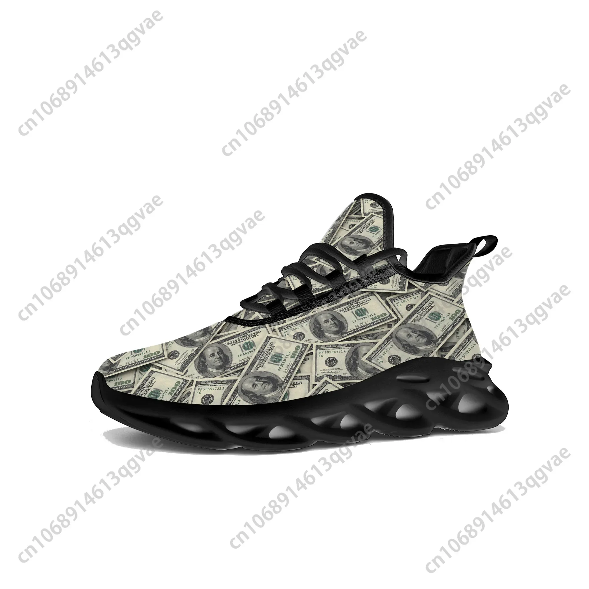 

Dollar Printed Flats Sneakers Mens Womens Pop Sports Running Sneaker Lace Up Mesh Footwear Tailor-made Shoe Black