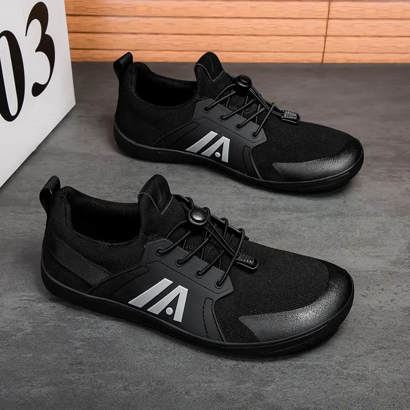 Blaue lässige Turnschuhe Herren breite Barfuß Schuhe atmungsaktive Mesh Männer Zehen Schuhe weiche Zero Drop minimalist ische Wohnungen breitere Zehen Sneakes